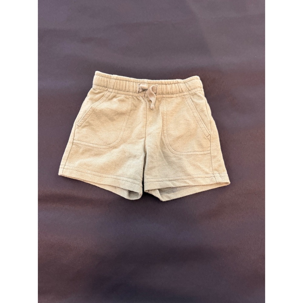 Cat & Jack Kids Olive Green Knit Pull On Shorts 12M Pockets